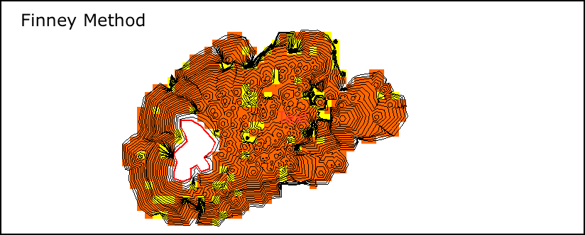 Crown fire avtivity grid using the Finney method.