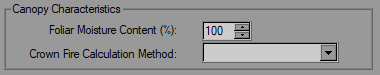 Canopy Characteristics group in the Model Settings tab.