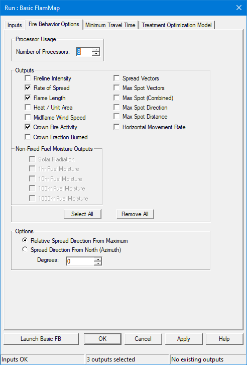 Completed Output Tab for First Tutorial run.