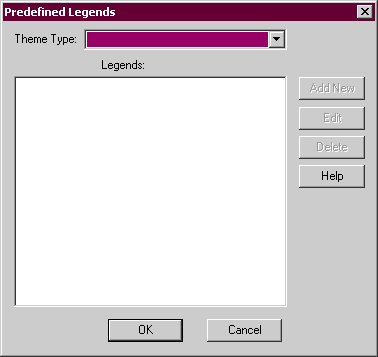 Blank Predefined Legends dialog box