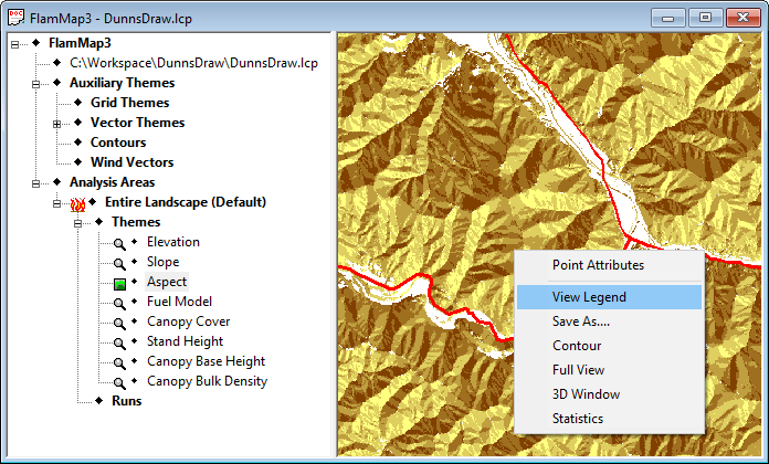 Project window showing shortcut menu for display pane.