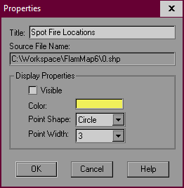 Point properties dialog box.