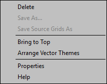 Shortcut menu for individual wind vector auxiliary theme.