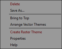 Shortcut menu for vector outputs.