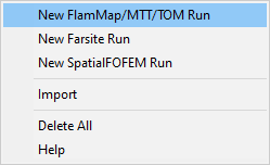 Shortcut menu with new run options