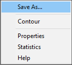 Shortcut menu for a grid output.