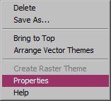 Vector theme shortcut menu