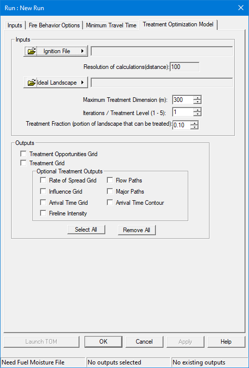 Default TOM tab in Run dialog