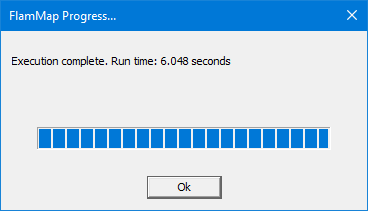 FlamMap Progress dialog.