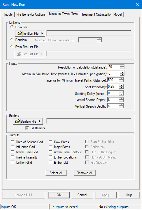 Minimum Travel Time tab showing changed Spot Probability.
