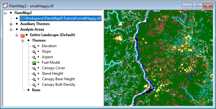 Project window with smallHappy.lcp loaded.