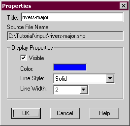 Vector properties dialog box