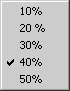 Zoom Factor percentage options.