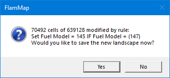 Message to asking to save edited landscape or not.