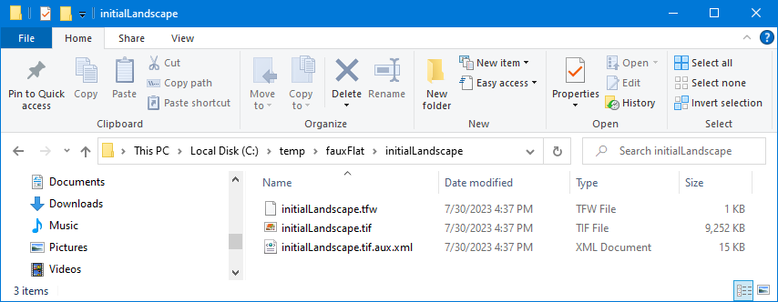 Files from downloaded landscape zip.