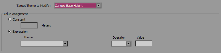 Value Assignment group with Expression radio button selected.