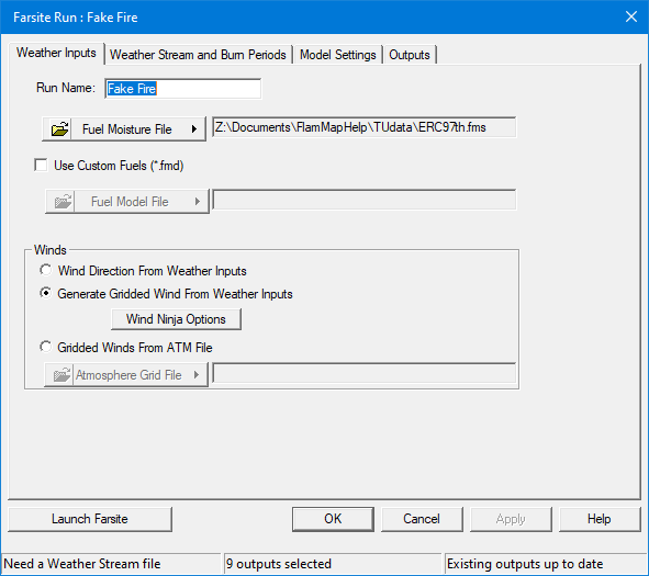 Fuel moisture group after loading FMS file.