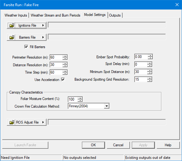 Completed Model Settings tab.