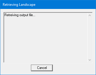 Message indicating the landscape is downloading.