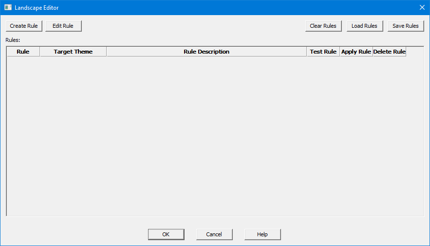 Blank Landscape Editor dialog box.