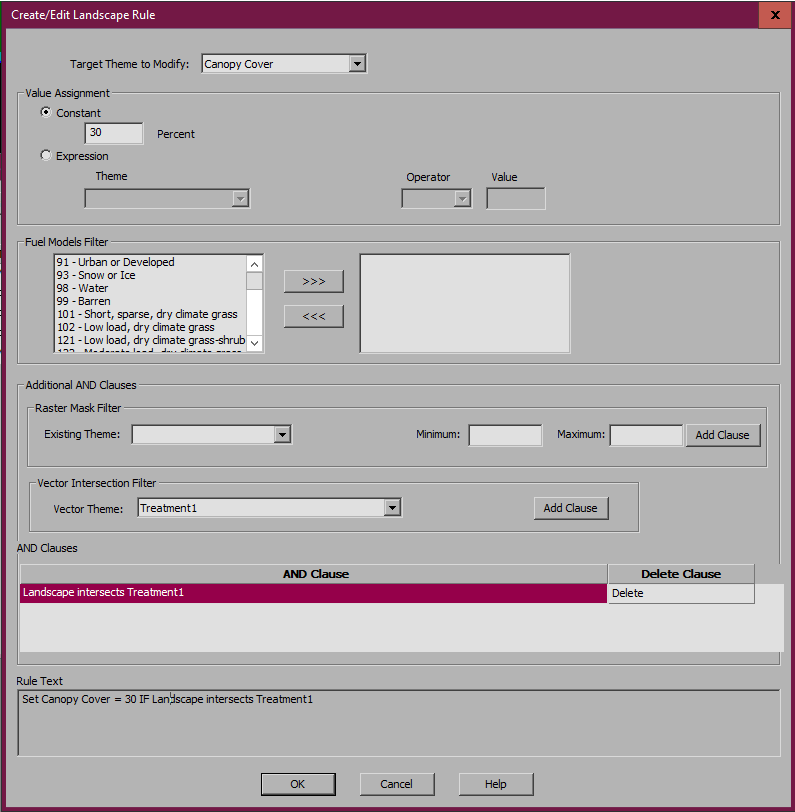 Edit rule using vector mask.