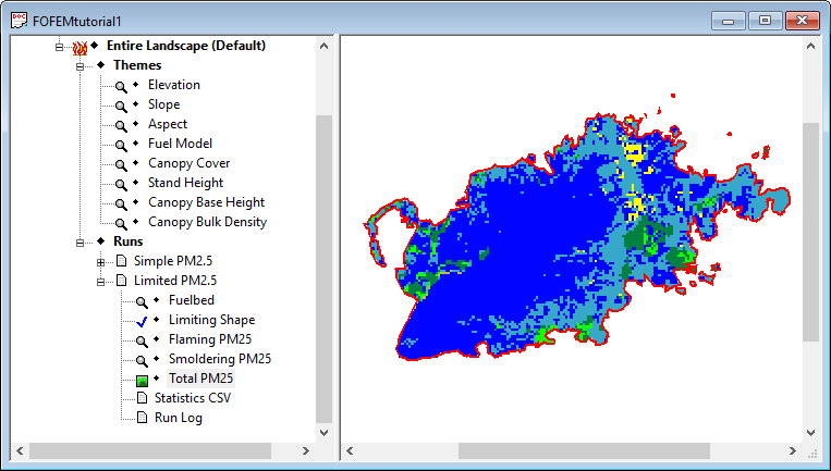Project window showing zoomed Total PM25 theme