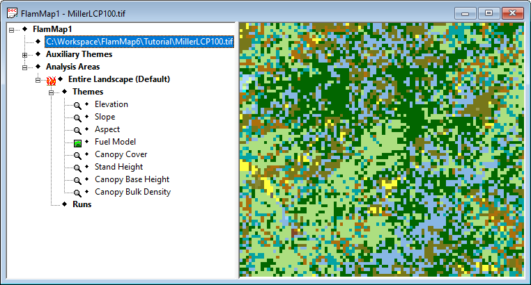 Project window after loading Landscape File