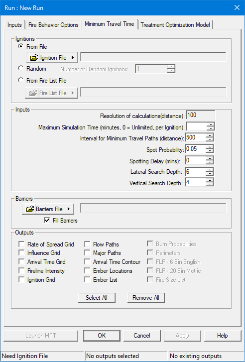 Minimum Travel Time tab showing changed Spot Probability and Resolution of Calculations.