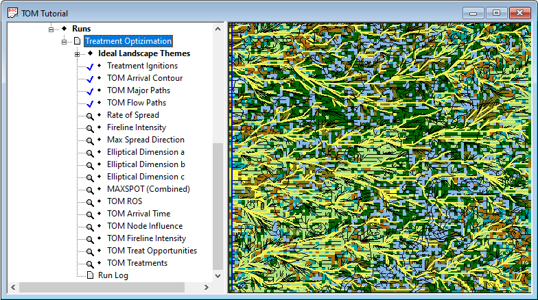 Project window displaying treatment optimization outputs.