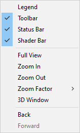 Menu bar View menu.