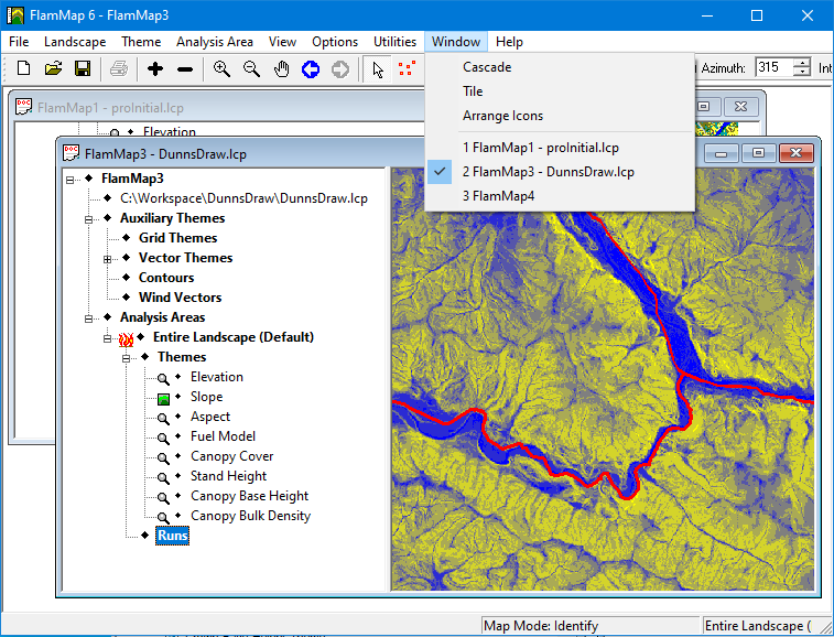 FlamMap window with single project maximized.
